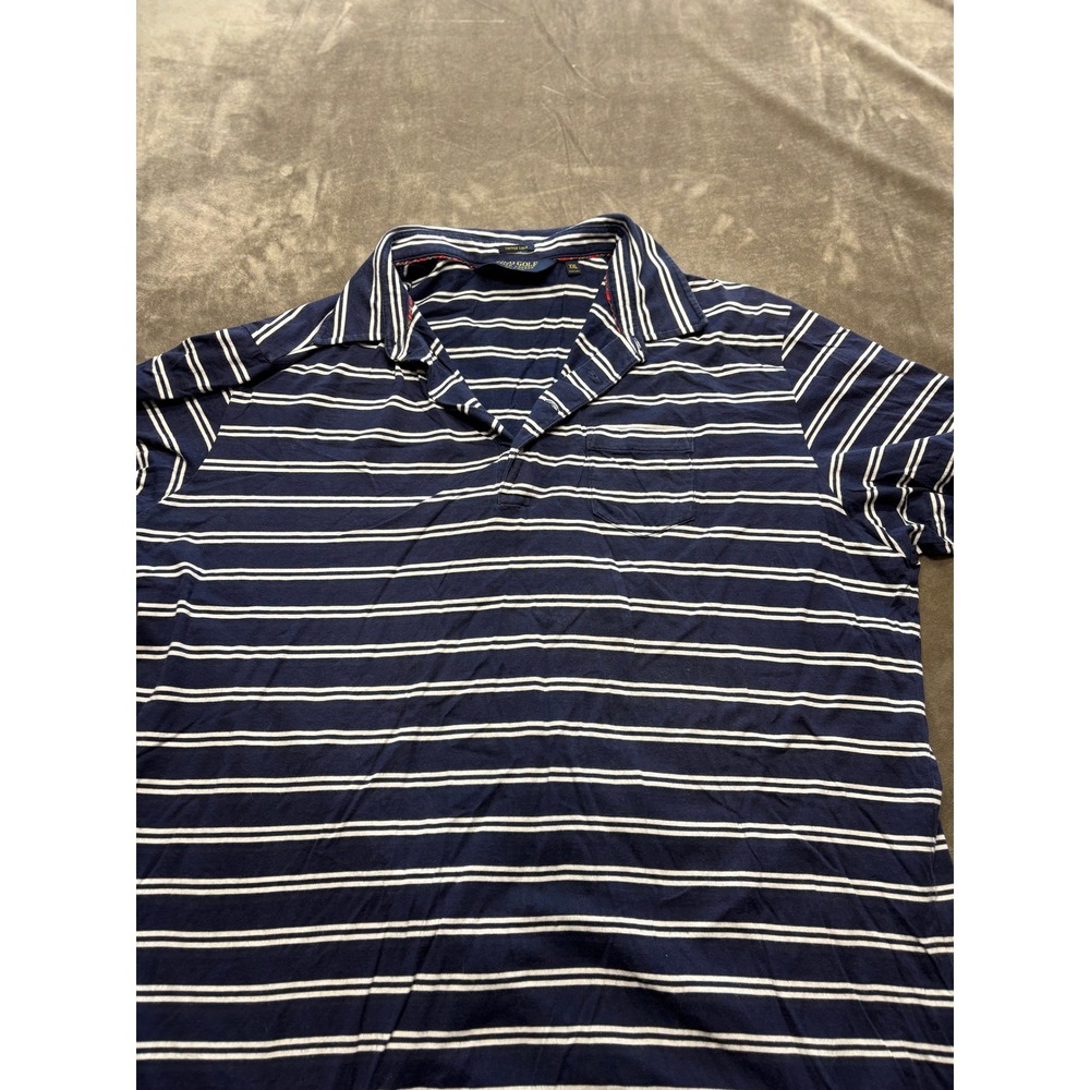 Polo Golf Ralph Lauren Men's Navy White Stripe Golf Polo Shirt Size XXL